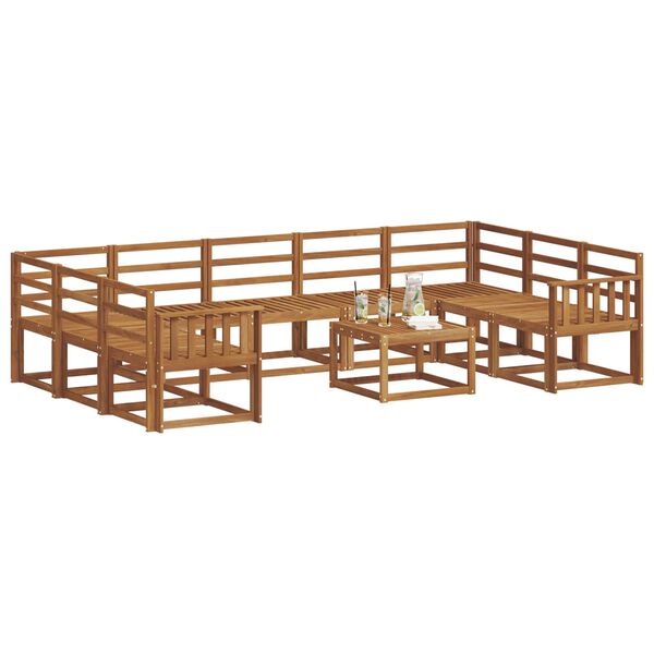 vidaXL Conjunto de sof&aacute;s de exterior 10 pcs Natural