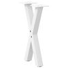 vidaXL Patas para mesa de centro en forma de X (2 unidades), color blanco, 28 x (42-43) cm, acero