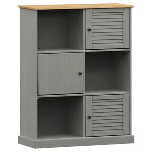 vidaXL Librer&iacute;a VIGO madera maciza de pino gris 90x35x114,5 cm