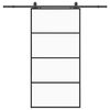vidaXL Puerta corredera set herrajes negra 102,5x205 cm ESG vidrio