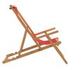 vidaXL Silla de playa plegable de madera maciza de teca rojo