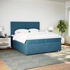 vidaXL Cama box spring con colch&oacute;n terciopelo azul 200x200 cm