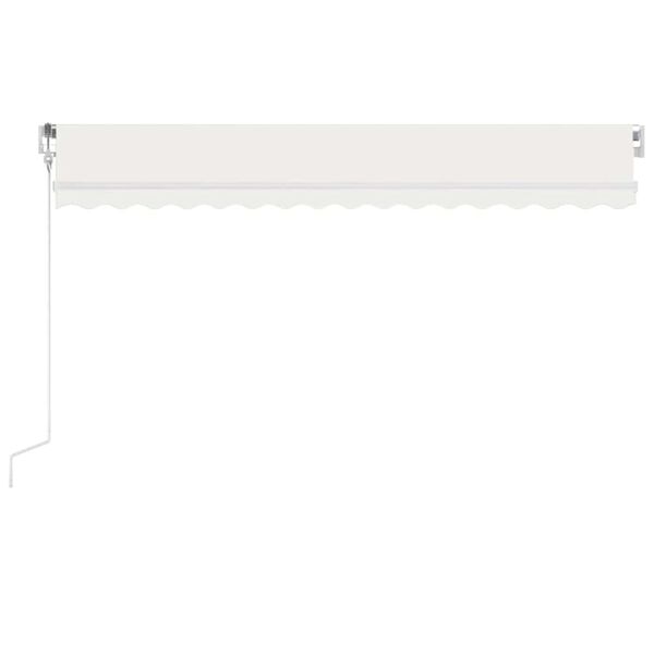 vidaXL Toldo autom&aacute;tico con LED y sensor de viento crema 450x300 cm