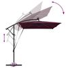 vidaXL Parasol de cantilever tipo plátano Rojo burdeos