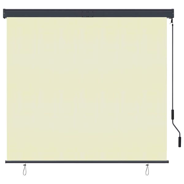 vidaXL Estor enrollable de exterior color crema 160x250 cm