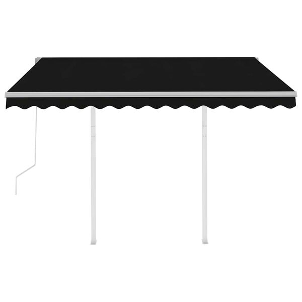 vidaXL Toldo retr&aacute;ctil autom&aacute;tico con postes gris antracita 3,5x2,5 m