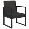 vidaXL Silla de jard&iacute;n con coj&iacute;n rat&aacute;n sint&eacute;tico negro