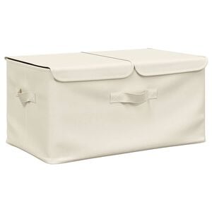 vidaXL Caja de almacenaje tela color crema 50x30x25 cm
