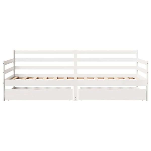 vidaXL Sofá cama con cajones madera maciza de pino 80x200 cm