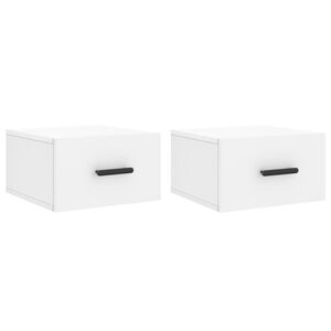 vidaXL Mesitas de noche de pared 2 uds blanco 35x35x20 cm