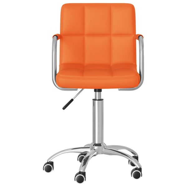vidaXL Sillas de comedor giratorias 4 uds cuero sint&eacute;tico naranja