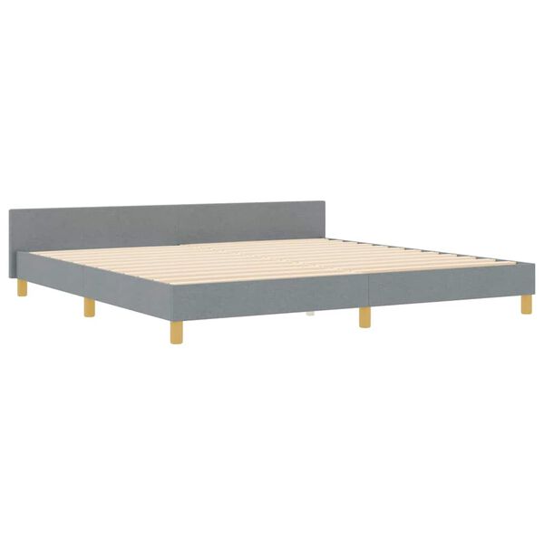 vidaXL Estructura de cama con cabecera Gris claro 200 x 200 cm tela