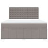 vidaXL Cama box spring con colch&oacute;n tela gris taupe 180x200 cm