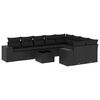 vidaXL Set de sof&aacute;s de jard&iacute;n 10 pzas cojines rat&aacute;n sint&eacute;tico negro