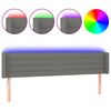 vidaXL Cabecero con LED de tela gris oscuro 203x16x78/88 cm