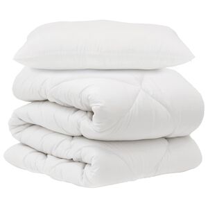 vidaXL Juego de Edred&oacute;n con almohada 2 uds. Blanco Microfibra