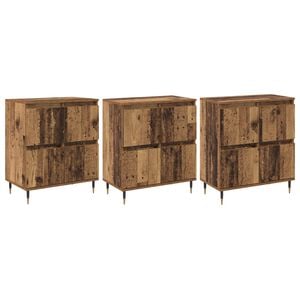 vidaXL Armario de almacenamiento 3 pcs Madera vieja 60 x 35 x 70 cm