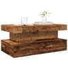 vidaXL Mesa de centro con luces LED madera envejecida 90x50x40 cm