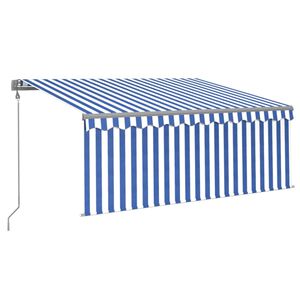 vidaXL Toldo autom&aacute;tico retr&aacute;ctil con persiana azul y blanco 3x2,5m