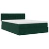 vidaXL Estructura de cama otomana con colch&oacute;n verde oscuro 140x200 cm