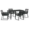 vidaXL Conjunto de Comedor de Jard&iacute;n 5 uds. Negro