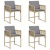 vidaXL Sillones jard&iacute;n con cojines 4 uds rat&aacute;n sint&eacute;tico beige mezcla