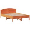 vidaXL Cama sin colch&oacute;n madera maciza de pino marr&oacute;n cera 140x200 cm