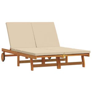 vidaXL Tumbona Marr&oacute;n 63 x 199 x 85 cm Madera de Acacia S&oacute;lida