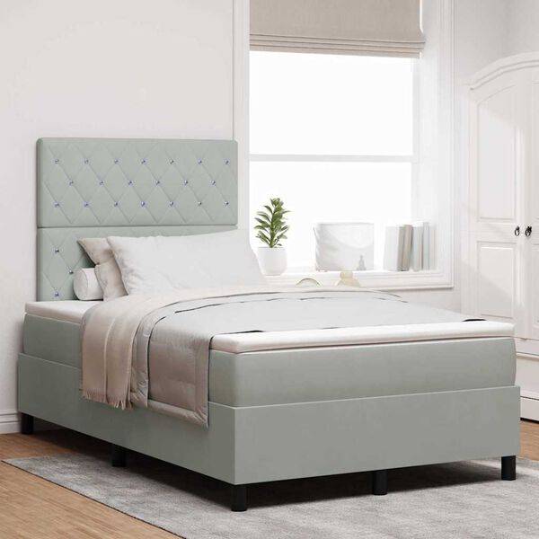 vidaXL Cama tipo Box Spring Gris Claro 120 x 190 cm Terciopelo