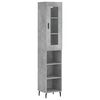 vidaXL Aparador de madera contrachapada gris hormig&oacute;n 34,5x34x180 cm