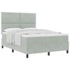 vidaXL Cama tipo Box Spring con colch&oacute;n Gris Claro 140 x 190 cm tela