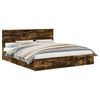 vidaXL Cama con almacenamiento con caj&oacute;n Roble ahumado 180 x 200 cm