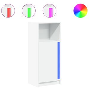 vidaXL Aparador con luces LED madera ingenier&iacute;a blanco 42,5x34x100 cm