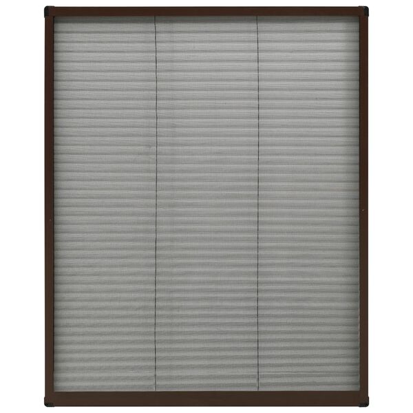 vidaXL Mosquitera plisada para ventanas aluminio marr&oacute;n 60x80cm