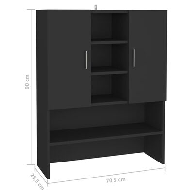 vidaXL Mueble para lavadora BERG madera maciza negro 76x27x164,5 cm –  Bechester