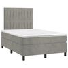 vidaXL Cama box spring con colch&oacute;n terciopelo gris claro 120x200 cm