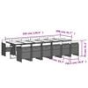 vidaXL Set comedor de jard&iacute;n con cojines 13 pzas rat&aacute;n sint&eacute;tico gris