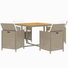 vidaXL Set comedor de jardín 5 pzas con cojines ratán sintético beige