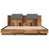 vidaXL Estructura de cama con cabecero Madera envejecida 200 x 200 cm
