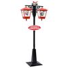 vidaXL Farola de Navidad con Pap&aacute; Noel PVC negro y rojo 81x40x188 cm