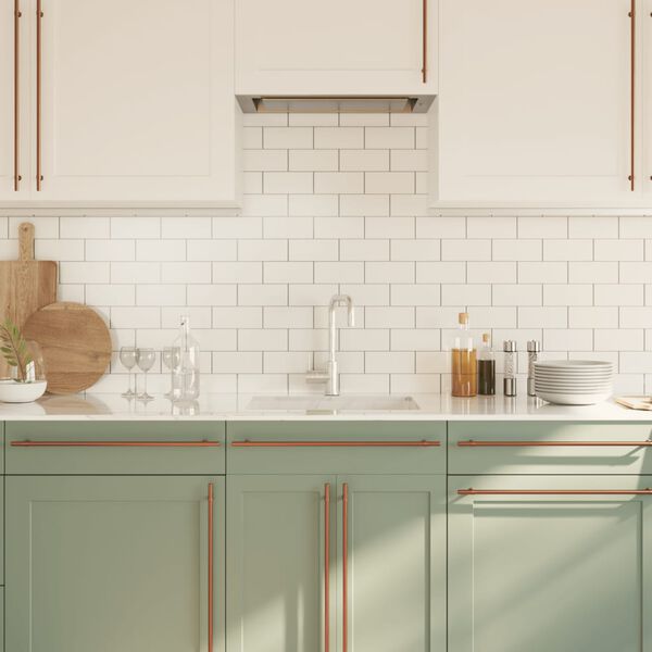 vidaXL Tiradores para armarios 10 uds acero inoxidable bronce 480 mm