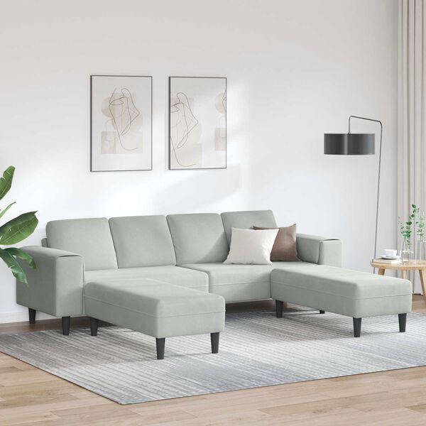 vidaXL Sof&aacute; de sala 3 pcs Gris Claro
