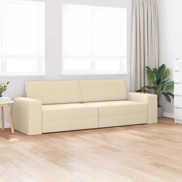 vidaXL Sof&aacute; cama Crema 245 x 78 x 77 cm tela