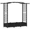 vidaXL Cama elevada con trellis y techo Negro 169 x 40 x 123 cm PP