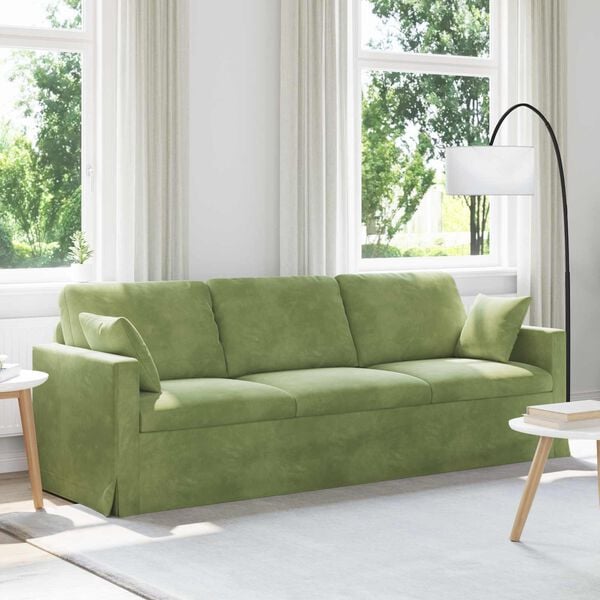 vidaXL Sof&aacute; Verde claro 228 x 78 x 80 cm Terciopelo