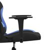 vidaXL Silla gaming de masaje tela negro y azul