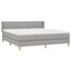 vidaXL Cama box spring con colch&oacute;n tela gris claro 180x200 cm