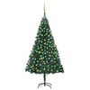 vidaXL Árbol de Navidad preiluminado con luces y bolas verde 240 cm