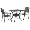 vidaXL Conjunto de mesa de jard&iacute;n 3 uds. Negro Aluminio fundido