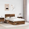 vidaXL Estructura de cama con cabecera Madera vieja 120 x 190 cm